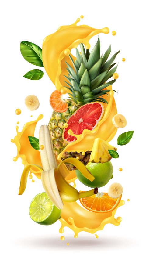 frutas cayendo
